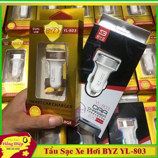 Tẩu sạc xe hơi 2 cổng byz yl803