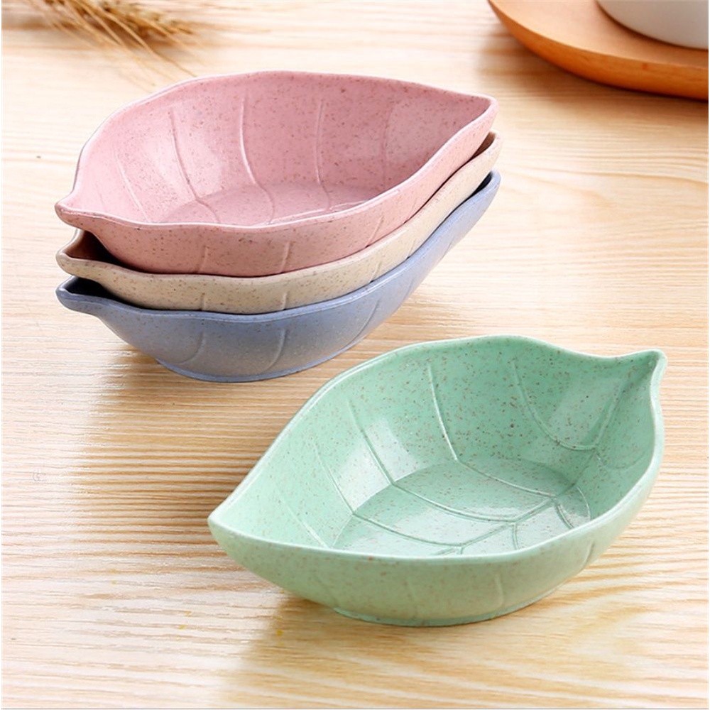 Chén đựng nước chấm / gia vị / dầu hình chiếc lá cỡ nhỏ nhiều màu sắc tiện lợi cho nhà bếp