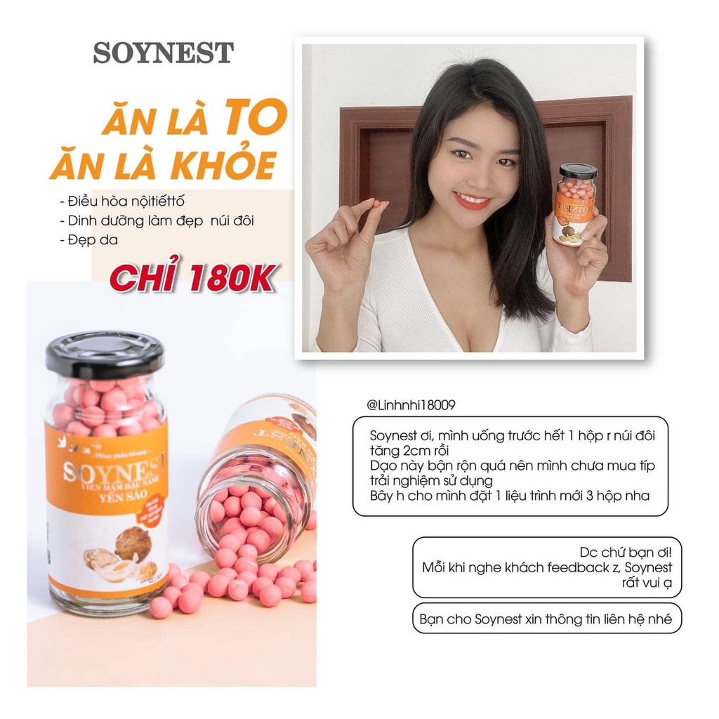 [CHÍNH HÃNG] Kẹo Mầm Yến Sào SOYNEST - Cân Bằng Nội Tiết Tố, Tăng Vòng 1 Siêu Nhanh 200gr | BigBuy360 - bigbuy360.vn