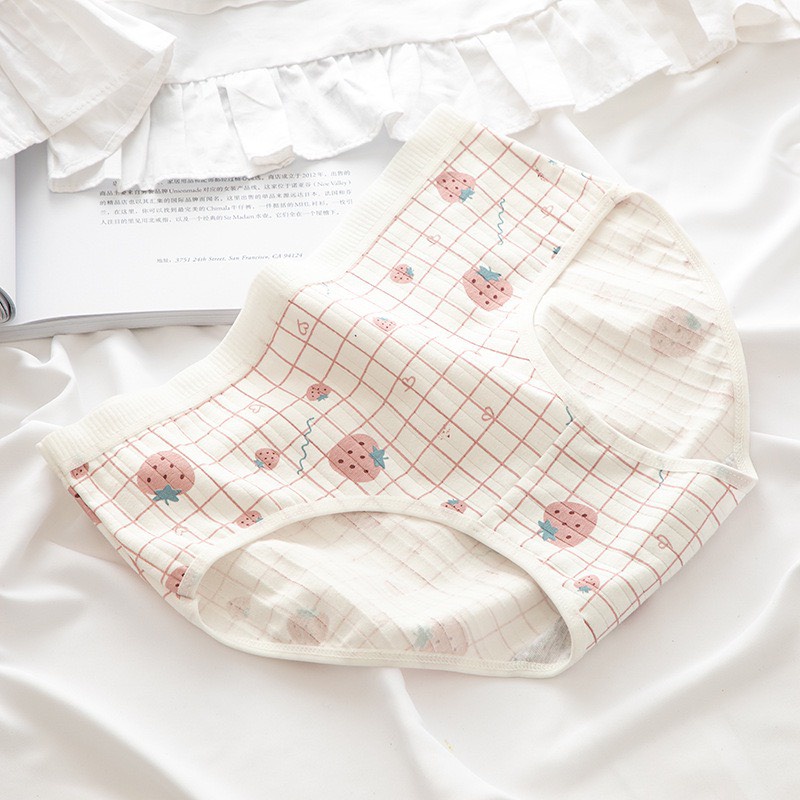 Set 5 Quần Lót Nữ Cotton  Set Cotton gân tăm Dâu hồng cạp chun mẫu PASANA008 | BigBuy360 - bigbuy360.vn