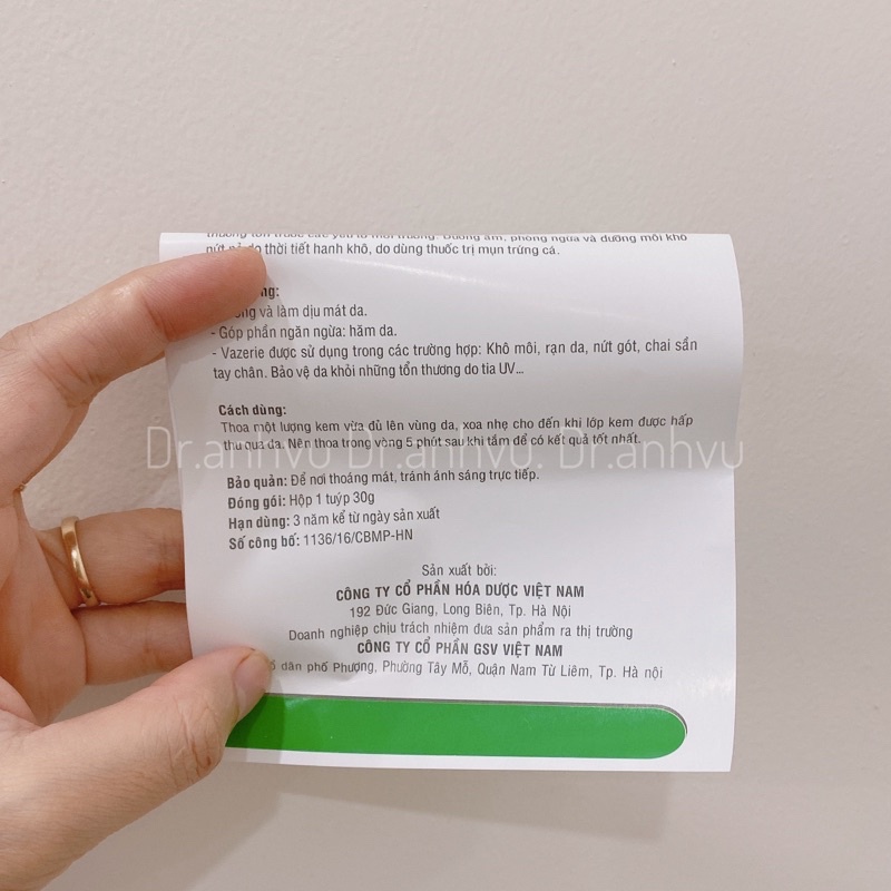 Kem dưỡng ẩm VAZERIE