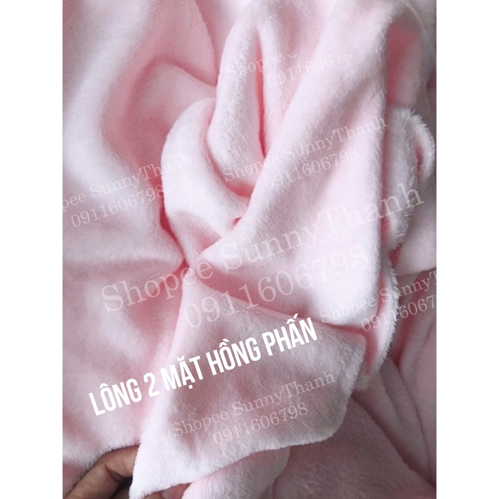 Lông 2 mặt, vải lông 2 mặt hồng phấn hồng cam siêu mềm mịn mướt mát may mền áo khoác cho em bé người lớn
