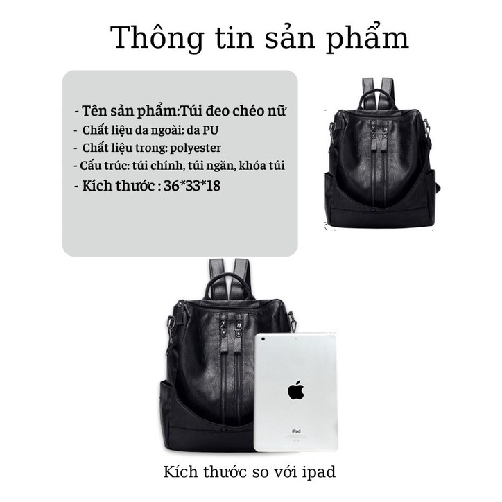 Balo da nữ thời trang cao cấp, Balo chống thấm nước sành điệu