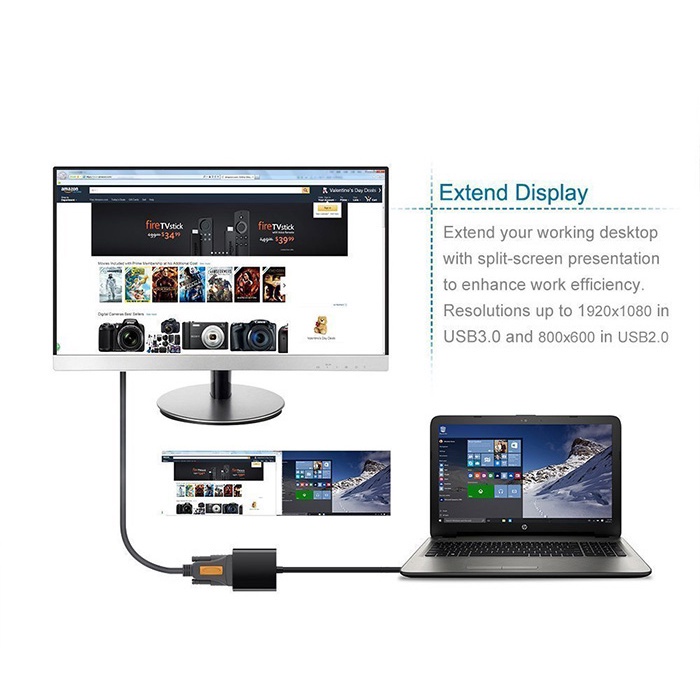 Cáp Chuyển Đổi Usb 3.0 Sang Vga Full Hd 1080