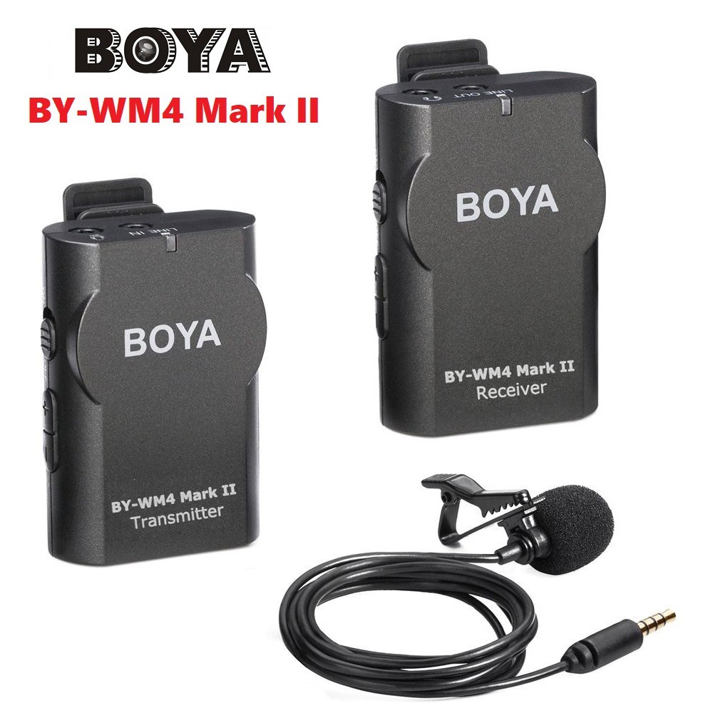 Micro không dây BOYA WM4 Mark II (thế hệ 2) sử dụng cho điện thoại, máy quay - Microphone cho điện thoại và máy quay