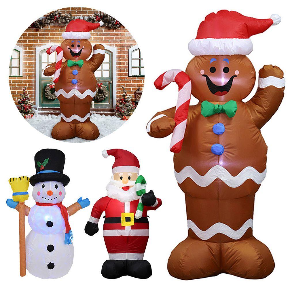 Búp Bê Ông Già Noel Bơm Hơi Có Đèn Trang Trí Sân Vườn Ngoài Trời