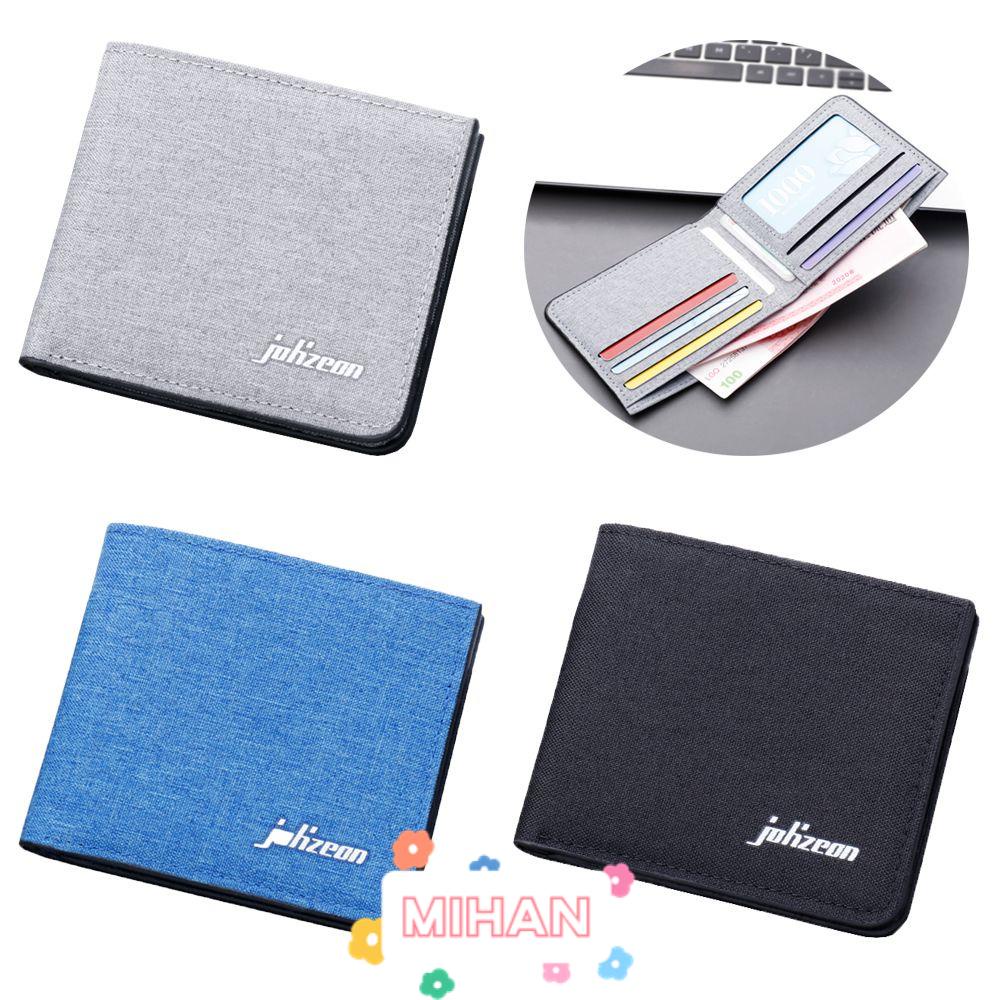 Ví Canvas Ngắn Đựng Thẻ Thiết Kế Đơn Giản Thời Trang Cho Nam MIHAN1 Giá Đỡ