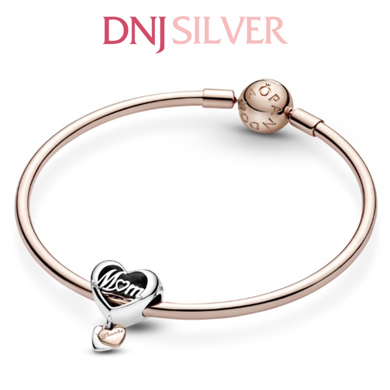 [Hàng cao cấp] Charm bạc 925 cao cấp, hàng chuẩn bạc - Charm Thank You Mum Heart thích hợp để mix vòng tay charm - DN096