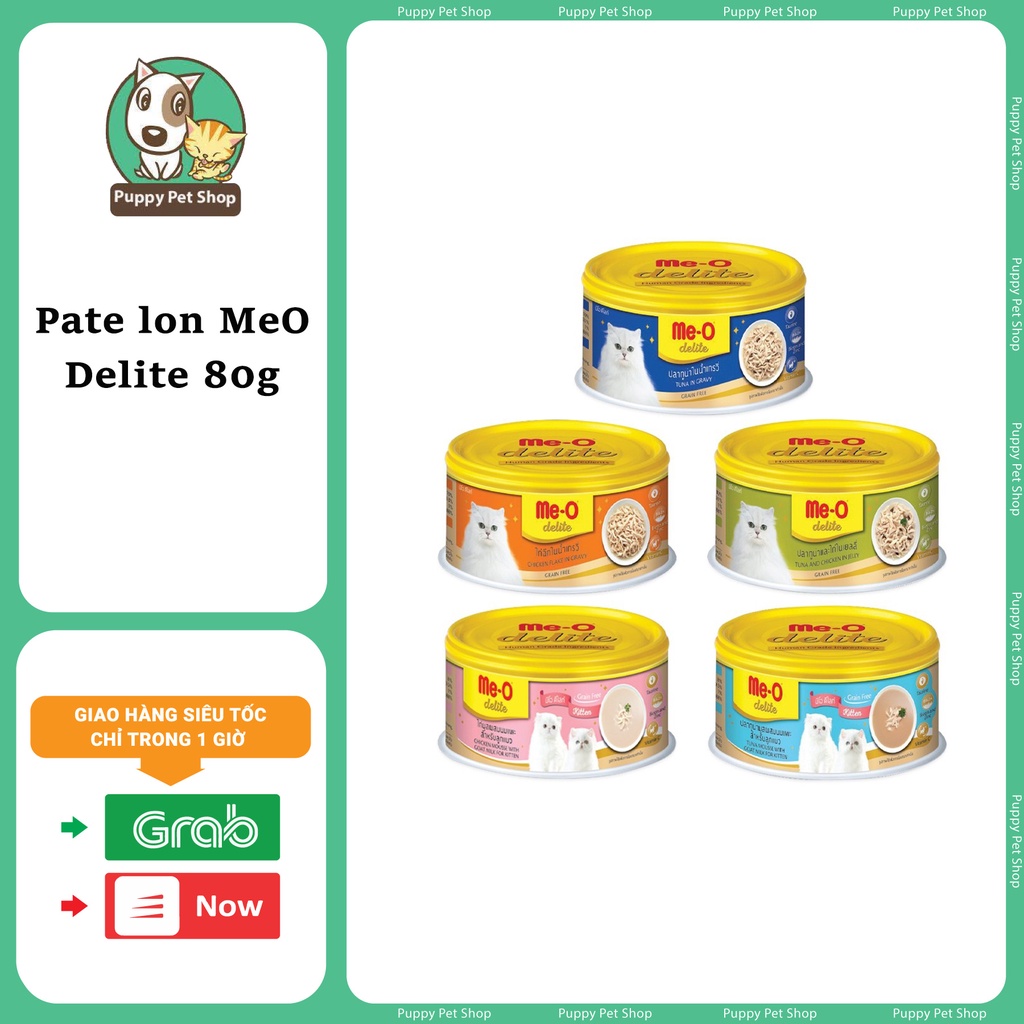 Thức ăn ướt, Pate lon Me-O Delite cho mèo con, mèo trưởng thành- 80g