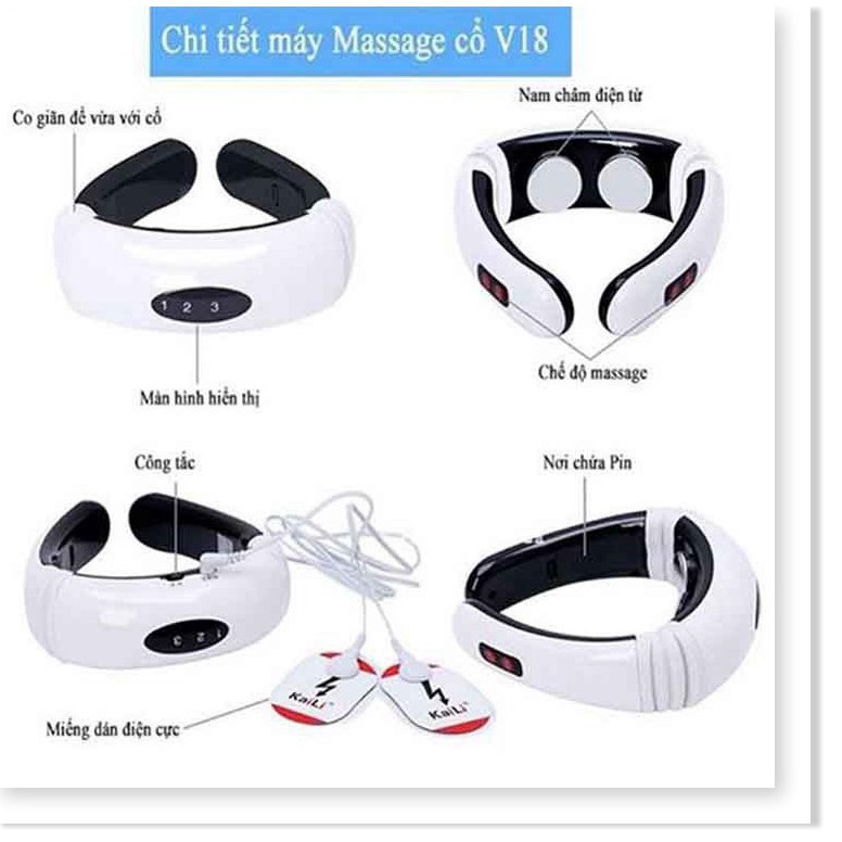 Máy mát xa cổ vai gáy - MÁY MASSAGE CỔ 3D XUNG ĐIỆN GIẢM ĐAU KẾT HỢP TRỊ LIỆU RỐI LOẠN TIỀN ĐÌNH