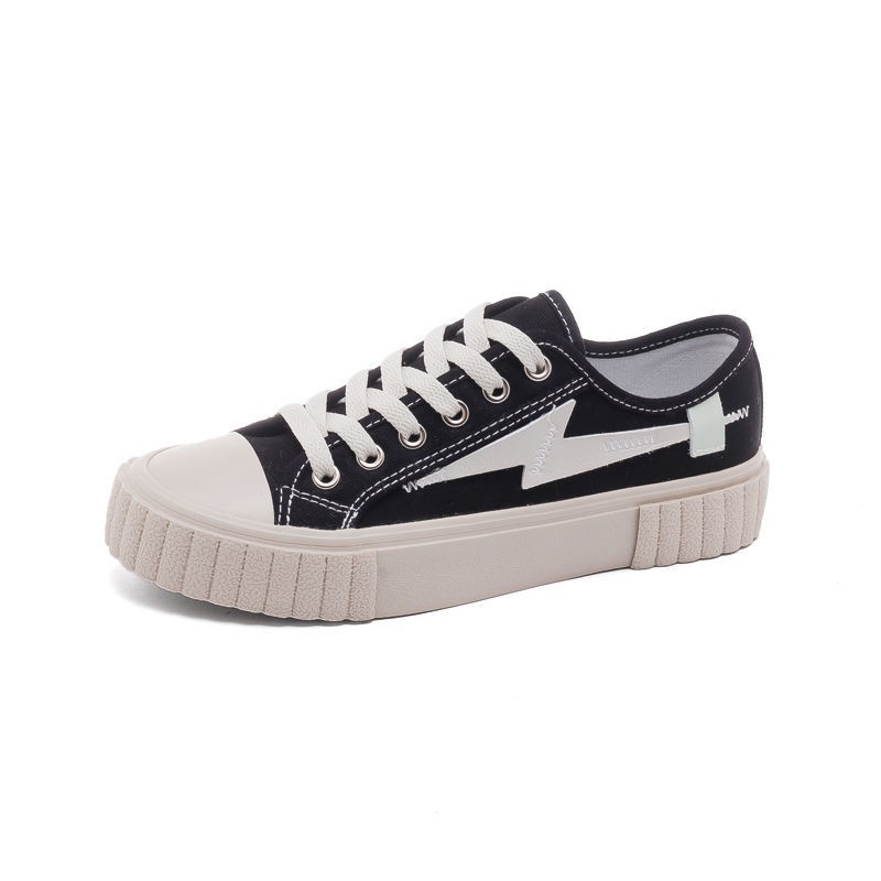 Giày Canvas Thiết Kế Cổ Thấp Màu Trắng Kiểu Dáng Trẻ Trung Năng Động | BigBuy360 - bigbuy360.vn