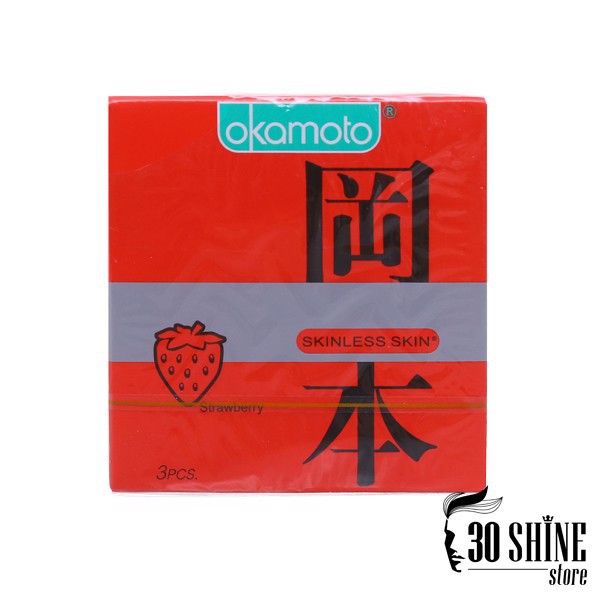 Bao Cao Su Okamoto Skinless Skin Strawberry Hương Dâu