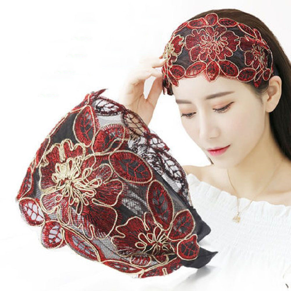 Băng Đô Cài Tóc Chống Trượt In Hoa Kiểu Vintage Cho Nữ