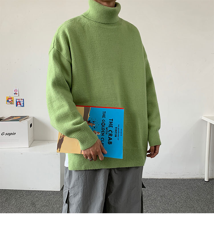 Áo Sweater Cổ Lọ Dáng Rộng Màu Sắc Trơn Thời Trang Thu Đông Cho Nam Giới | BigBuy360 - bigbuy360.vn