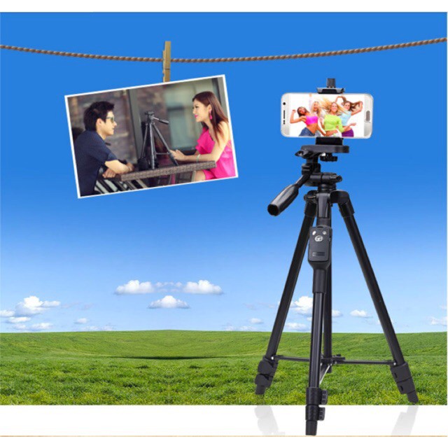 Tripod của YUNTENG VCT 5208 tặng remost, tặng túi du lịch, chiều cao tối đa 134cm, thân gây cứng cáp | BigBuy360 - bigbuy360.vn