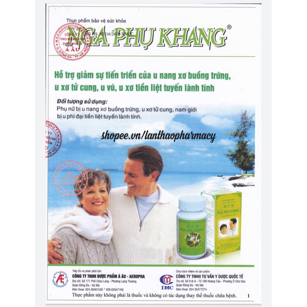 [Có tem tích điểm] NGA PHỤ KHANG LỌ 60 VIÊN CHÍNH HÃNG HỖ TRỢ U NANG U XƠ BUỒNG TRỨNG