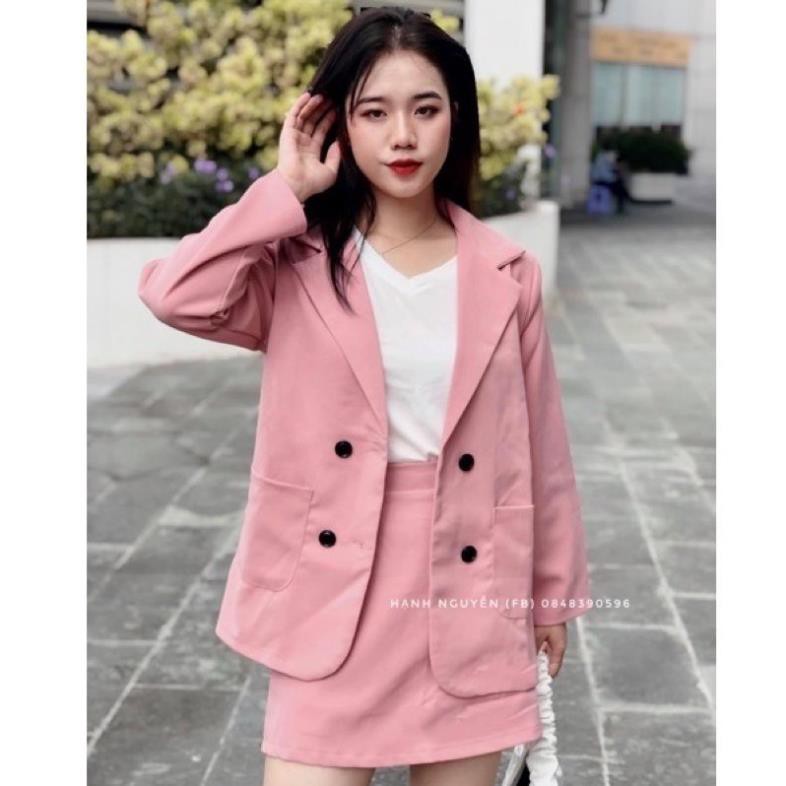 (CÓ SẴN - CÓ SIZE - MAY THEO SỐ ĐO) SET 2 MÓN ÁO BLAZER TRƠN VÀ CHÂN VÁY CHỮ A (CÓ ẢNH THẬT) 😘