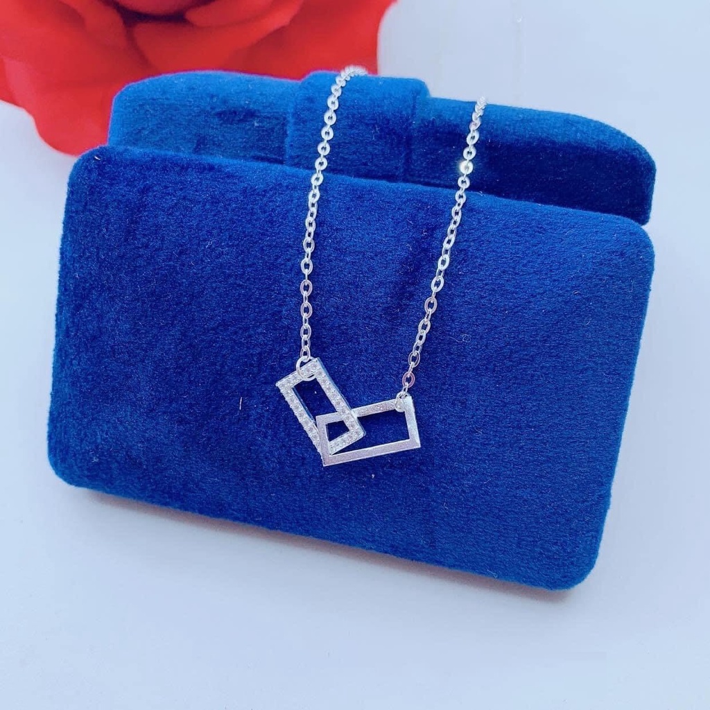 Dây chuyền bạc nữ lồng hình chữ nhật Evasilver, vòng cổ nữ tính chất liệu bạc ta cao cấp