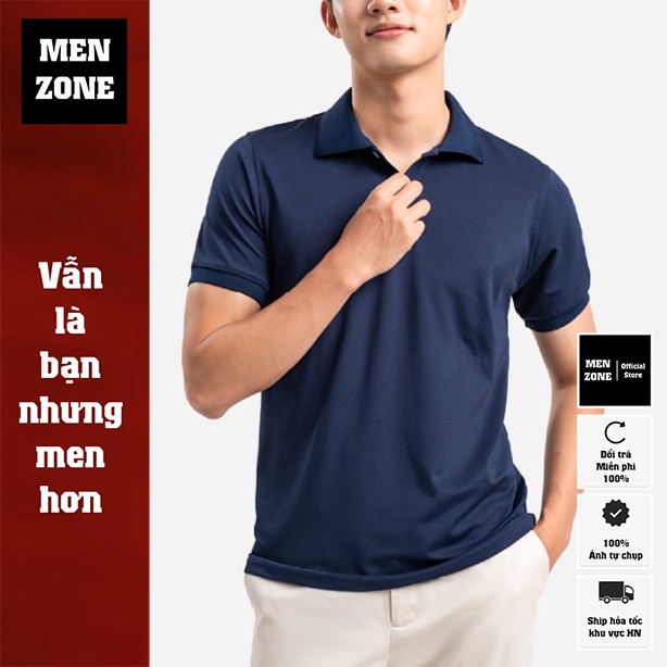 Áo Thun Polo Nam Cổ Bẻ Họa Tiết Trơn Menzone Chất Cotton Thoáng Mát [ APF ]