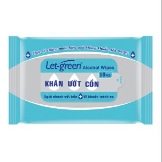 Khăn ướt cồn let-green 10 miếng