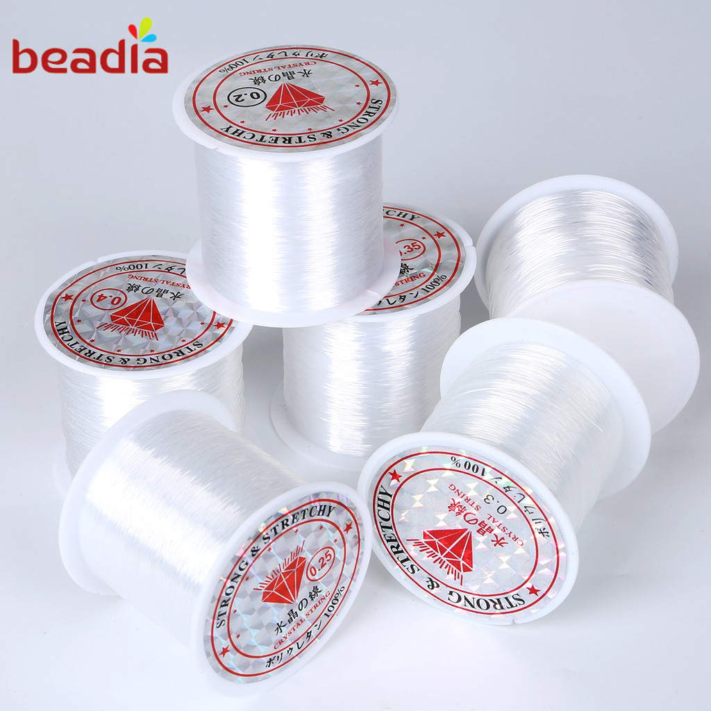 （Không co giãn）Cuộn dây nylon Beadia trong suốt không co giãn dùng làm trang sức Dây câu cá