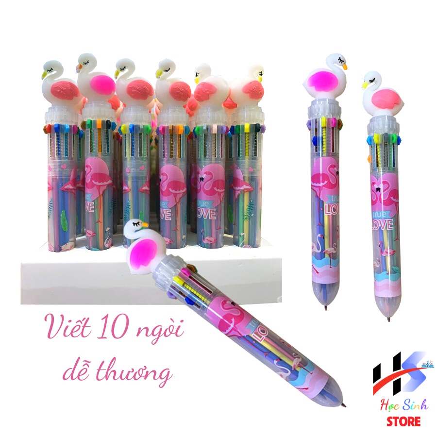 Bút Bi 10 Ngòi Dễ Thương 0.5mm [ Giao Mẫu Ngẫu Nhiên Cho Bé Trai Và Gái]