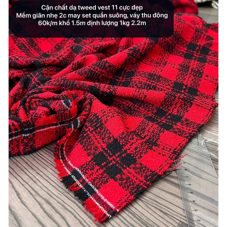 Vải Dạ Tweed  -Vải kim tuyến, Chân Váy Hàn Quốc may áo khoác, có 10 màu mang-to,vest,zip