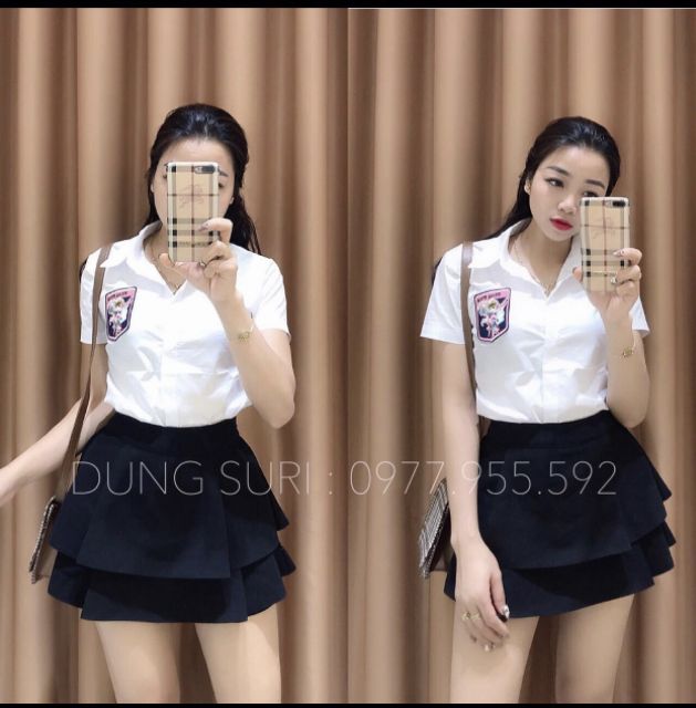 Chân váy ngắn, dáng xoè tầng xinh xắn TV417