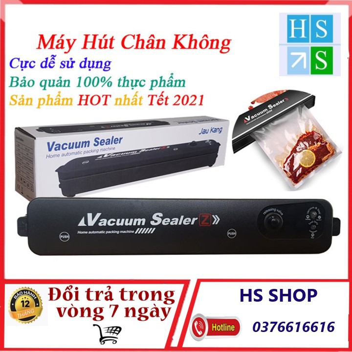 Máy hút chân không Vacuum Sealer bảo vệ thực phẩm đơn giản hiệu quả, kiêm máy hàn miệng túi - Tặng kèm 10 túi chân không