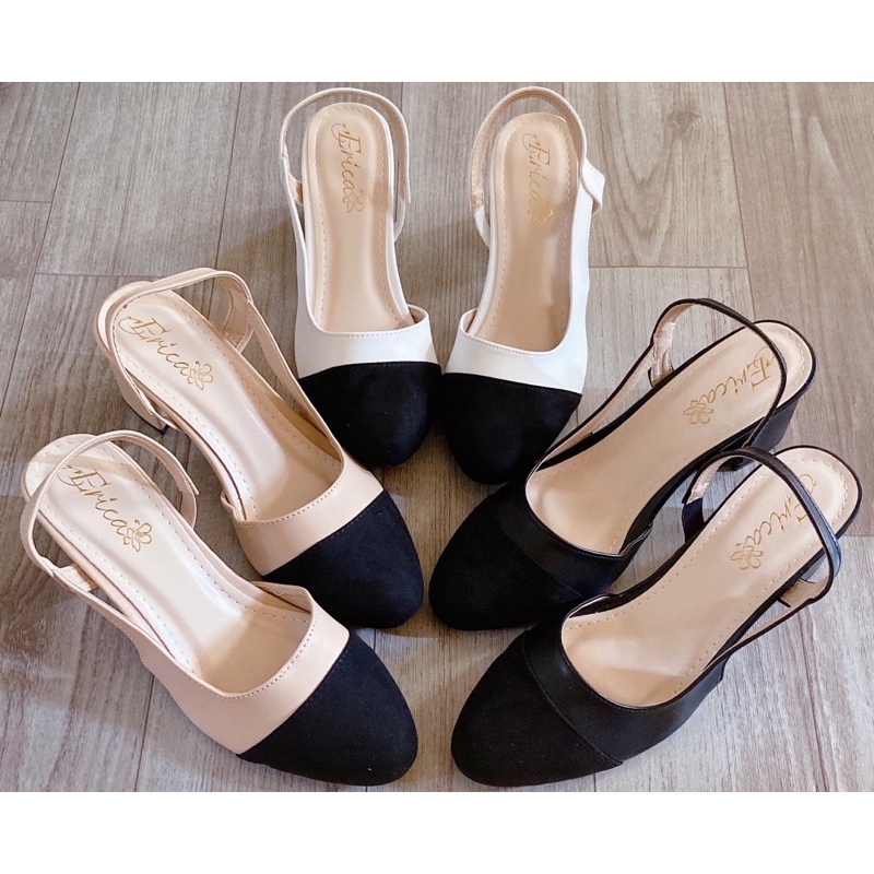 Giày cao gót nữ/ giày công sở (ẢNH THẬT) lịch sự phù hợp với mọi dáng chân Pun Shoes gót vuông cao 5cm.