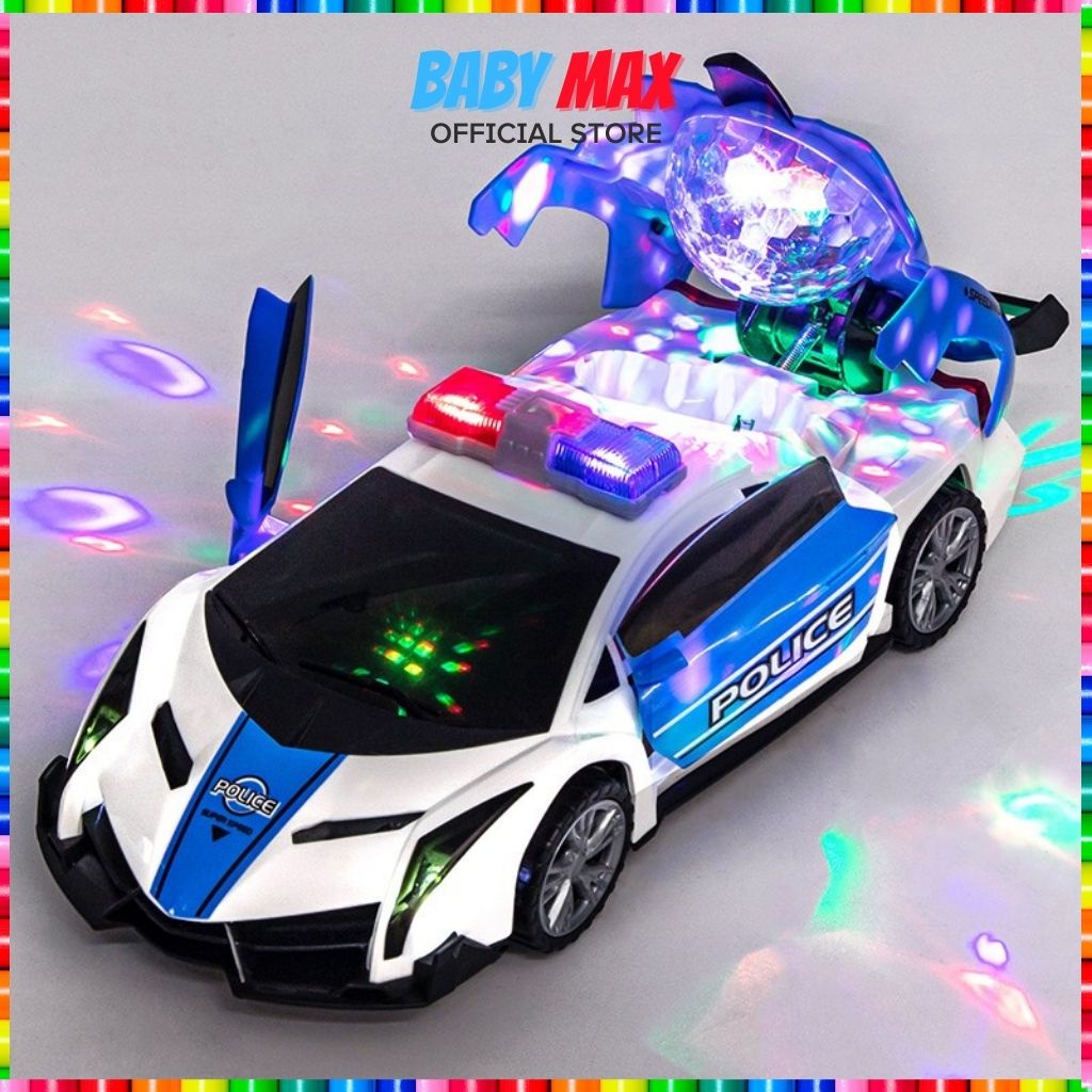 Ô Tô Đồ Chơi Cho Bé Xe Hơi Cảnh Sát Biến Hình Xoay 360 Điều Khiển Tự Động mini Đồ Chơi Giải Trí Cho Trẻ Em BABY MAX