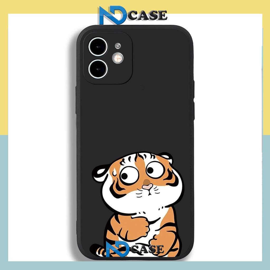 Ốp lưng iPhone cạnh viền vuông silicon mềm dẻo bảo vệ camera cho ip 6/6s/7/8/X/XS/Xr/11/12/13/14 Pro Plus Max Hổ Cute