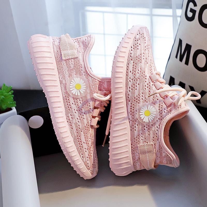 Giày thể thao sneaker phối hoa cúc chất co giãn êm chân ( full box)