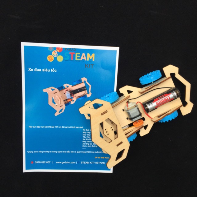 Đồ chơi Stem lắp ghép bằng gỗ-Xe đua siêu tốc