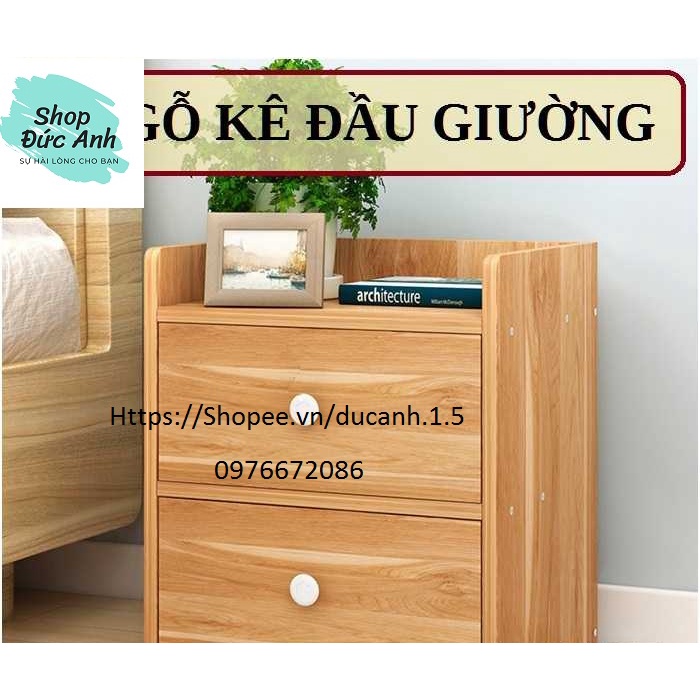 Tủ Kệ Gỗ Đầu giường 2 ngăn kéo tiện lợi