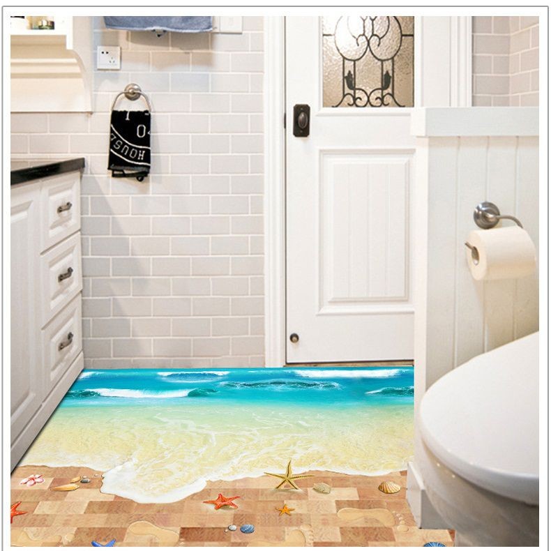 Decal dán tường Bãi cát biển 3D DCS035