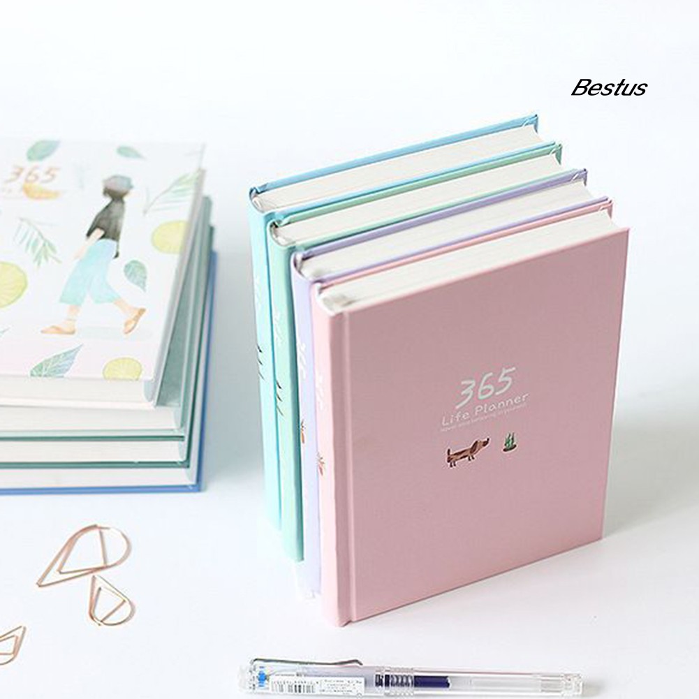 ❥(^_-)Deer Fish Leaf Weekly Monthly Daily Diary Journal Notebook Planner Stationery