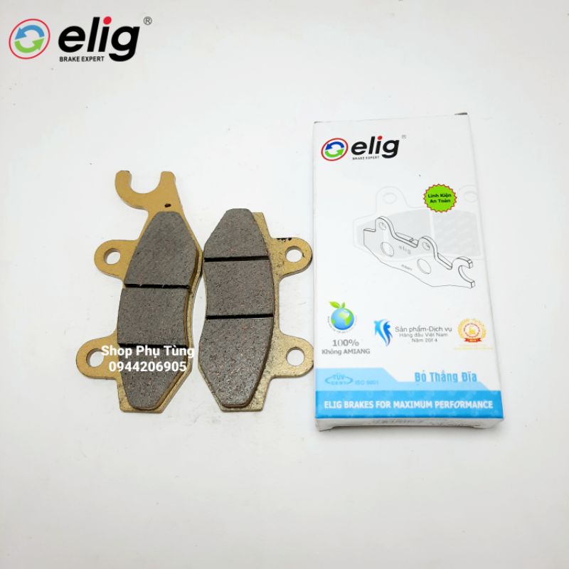 Má phanh. Bố thắng đĩa trước ELIG, mã YA006 cho Nouvo 1-2-3, Hayate, Jupiter, Exciter135, Revo, Raider, Viva, Gravita.