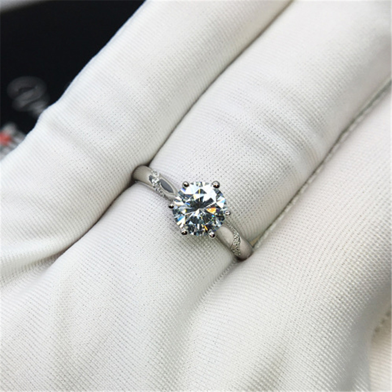 (Hàng Có Sẵn) Nhẫn Bạch Kim Cương 950 Cho Nữ