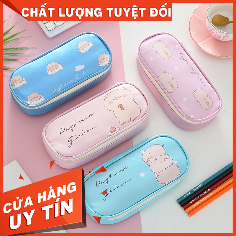 Hộp bút Heo hồng cỡ lớn nhiều ngăn cực đỉnh