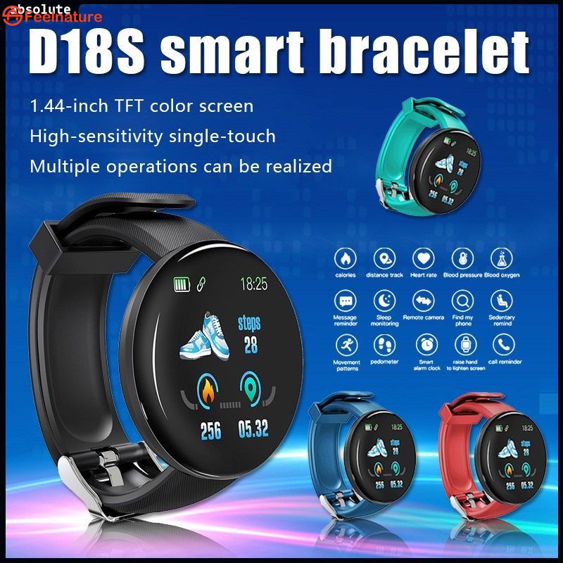 D18 Thông Minh Đồng Hồ Trái Tim Tỷ Lệ Huyết Áp Màn Hình Thể Thao Không Thấm Nước Bluetooth Thông Minh Watch cho IOS Android CẢM THẤY