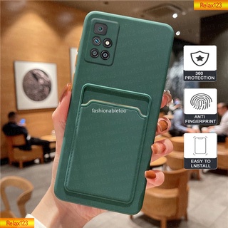 Ốp lưng điện thoại Xiaomi Redmi 10 Redmi10 Redmi Note11 Note10 Note 11 10 Pro 4G 5G Màu ví màu Ví có khe cắm thẻ mềm Silicone mềm Bảo vệ ống kính Bảo vệ máy ảnh Cặp đôi thời trang Nắp lưng silicon mềm