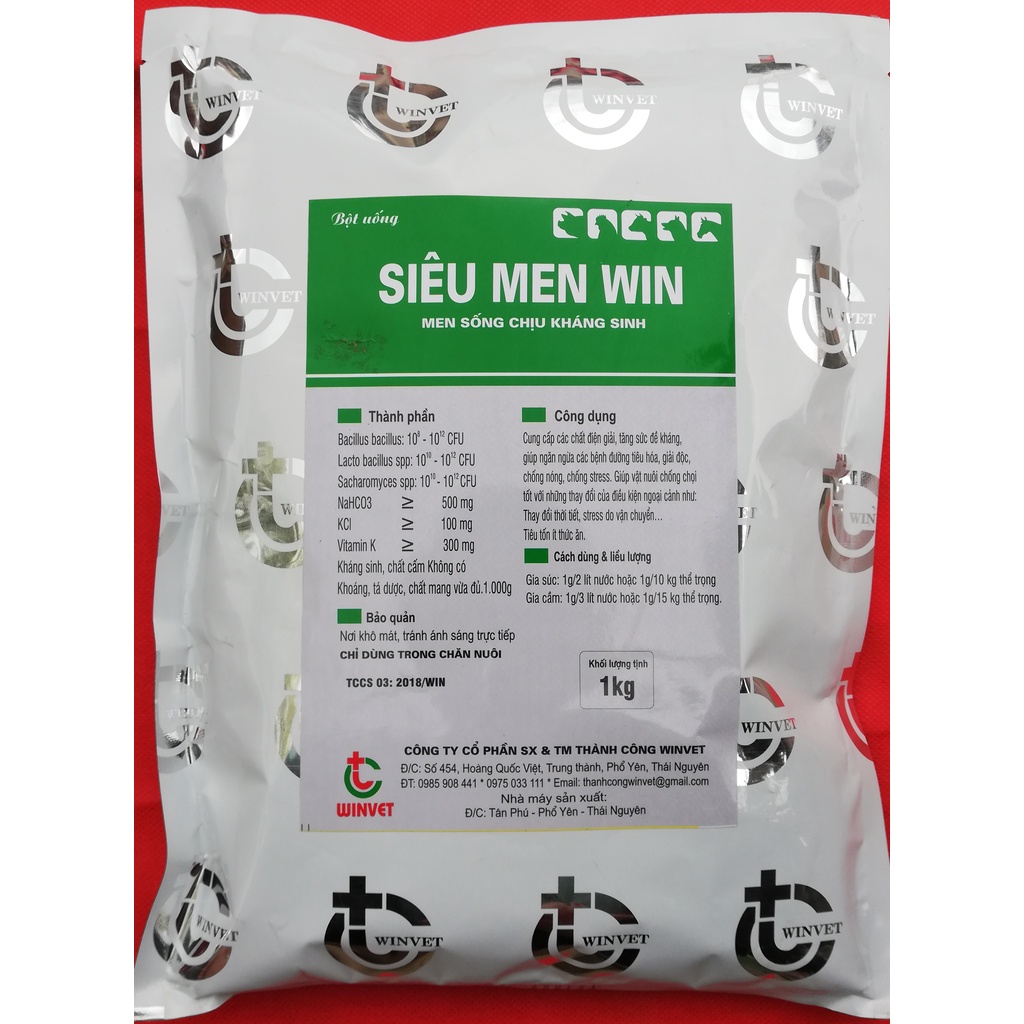 1kg SIÊU MEN WIN Men sống chịu kháng sinh