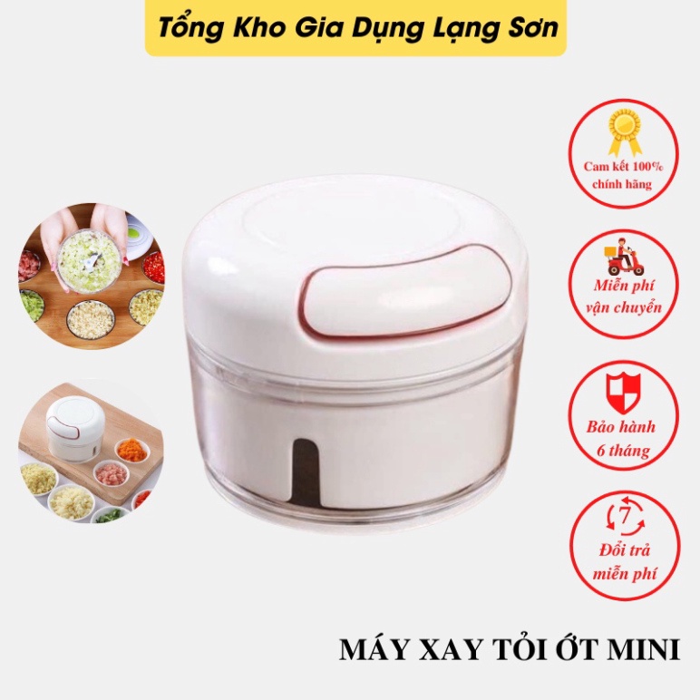 Máy Xay Tỏi Ớt - Dụng Cụ Xay Gia Vị Cầm Tay Mini Đa Năng Thế Hệ Mới, Kéo Tay Tiện Lợi Dễ Sử Dụng