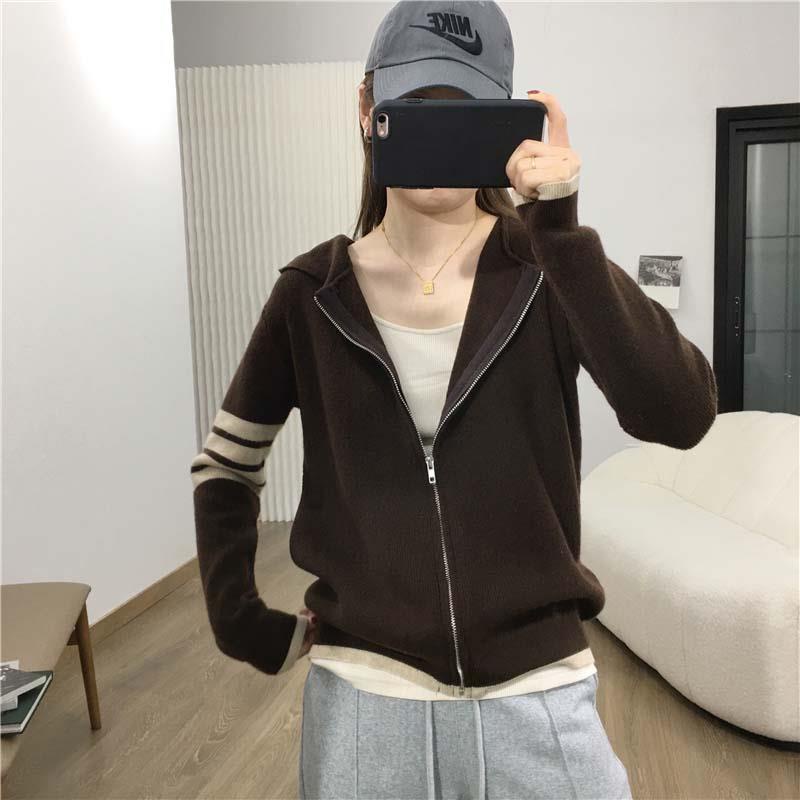 Áo Khoác Thể Thao Có Mũ Trùm Dáng Rộng Thời Trang Dành Cho Nữ