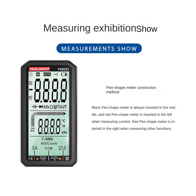 Đồng Hồ Vạn Năng Kỹ Thuật Số Thông Minh HUAJIAYI FS8233 Đếm 6000 True RMS