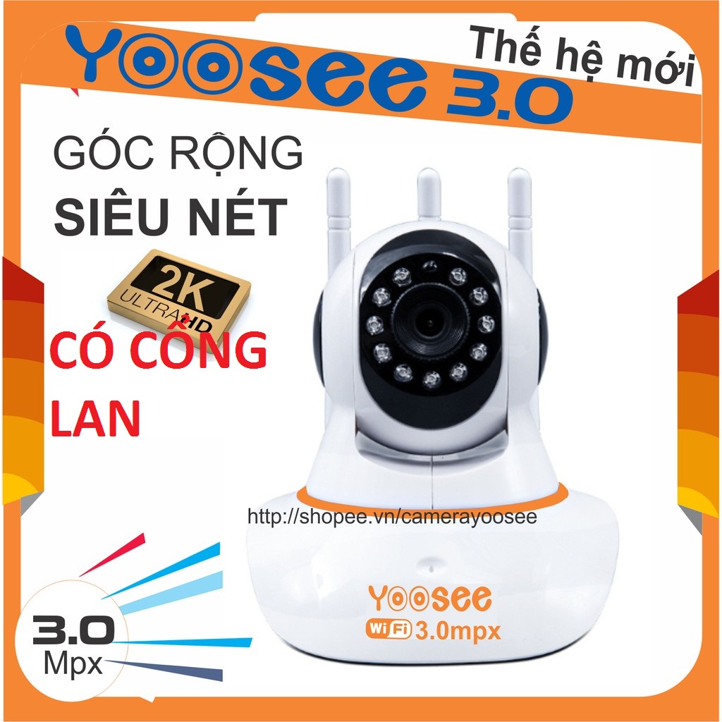 Camera Wifi Yoosee 3 Râu 3Mpx Full HD 1080P siêu nét có màu ban đêm BẢO HÀNH 5 NĂM