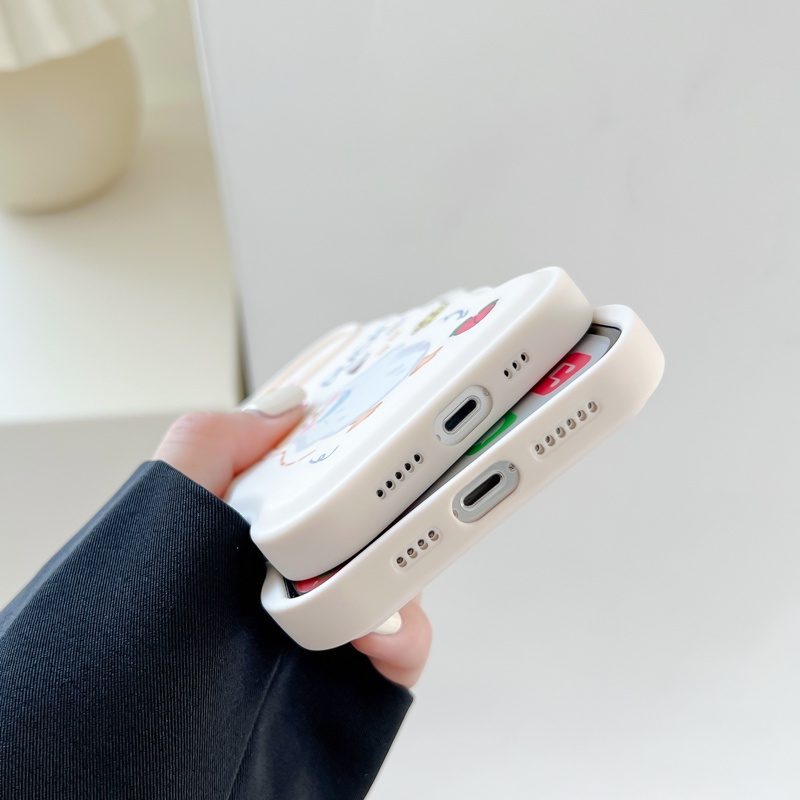 Ốp Điện Thoại Hình Chú Vịt Đội Nón Có Đệm Khí Cho iPhone 12 13 11 PRO MAX XR 11 12 PRO X XS MAX