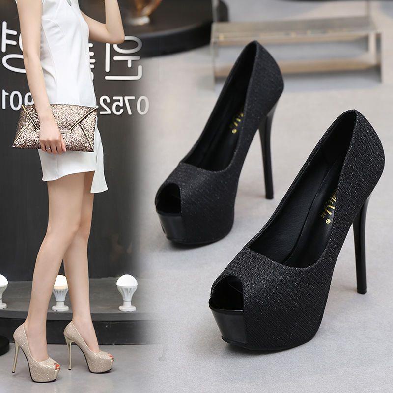 Giày Cao Gót 10Cm 12Cm 14Cm Chống Thấm Nước Thiết Kế Quyến Rũ Thời Trang