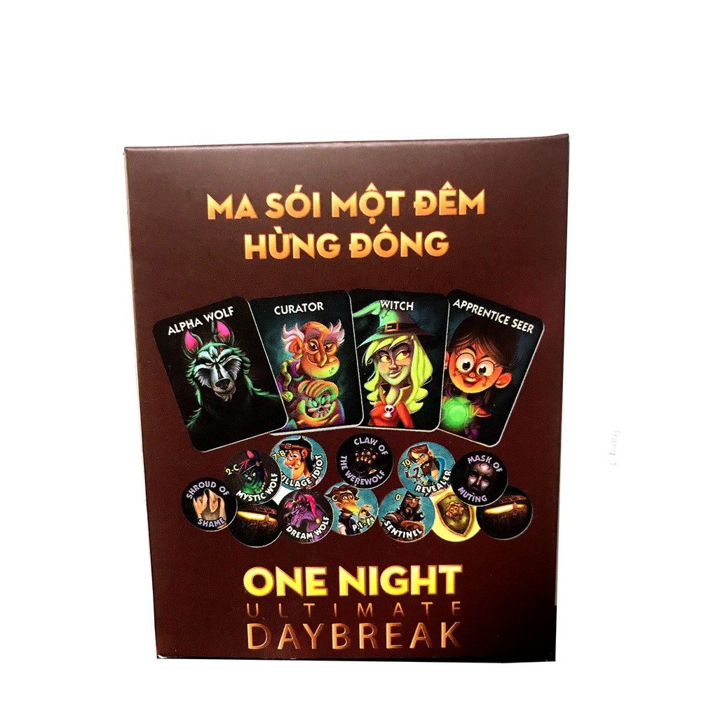 Ma sói One Night DayBreak Việt Hóa 13 lá bài, 10 token